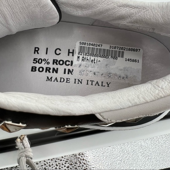 John Richmond black white studded athletic shoes size 10 - Picture 6 of 15